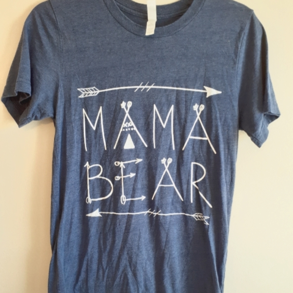 Bella Canvas Mama Bear tshirt size SM, blue